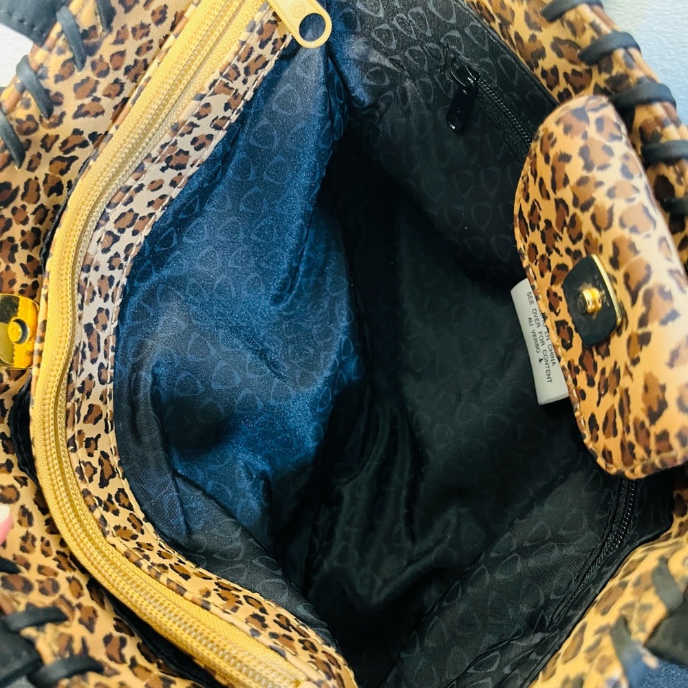 Vintage Liz Claiborne Leopard Animal Print Shoulder Bag Purse Whipstitch NWT - Picture 8 of 12